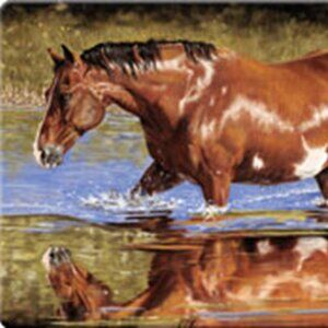 Horse Scene Cutting Board 16" wide x 12" tall Tempered Glass 017-788-A